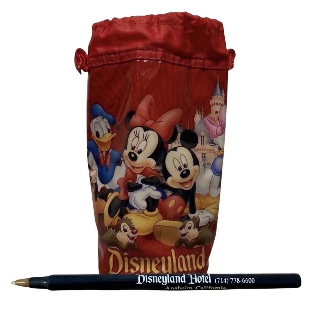 Vintage Disneyland Insulated Water Bottle Holder & Disneyland Hotel Pen Anaheim